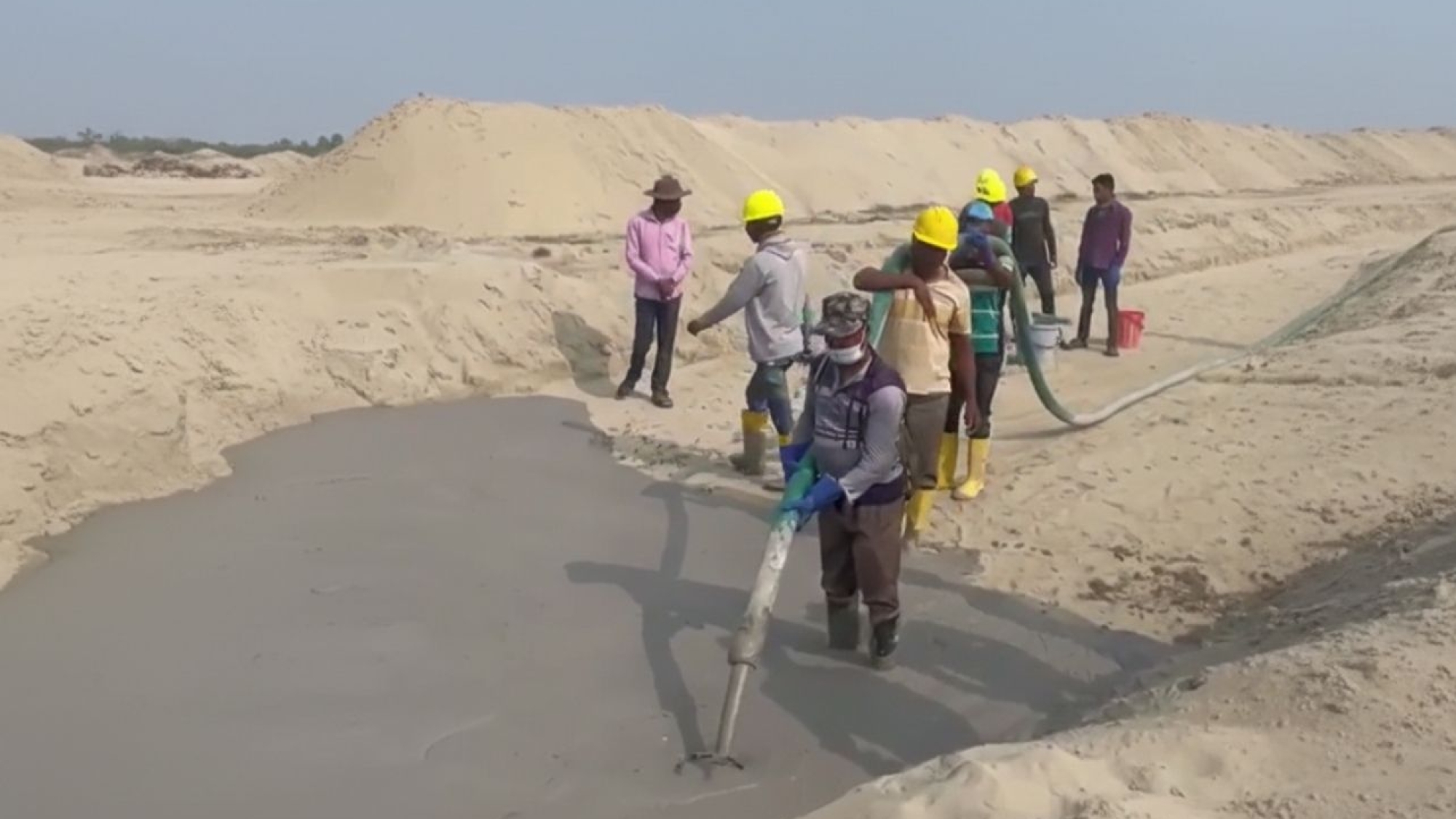 actil bd road construction using foam concrete before